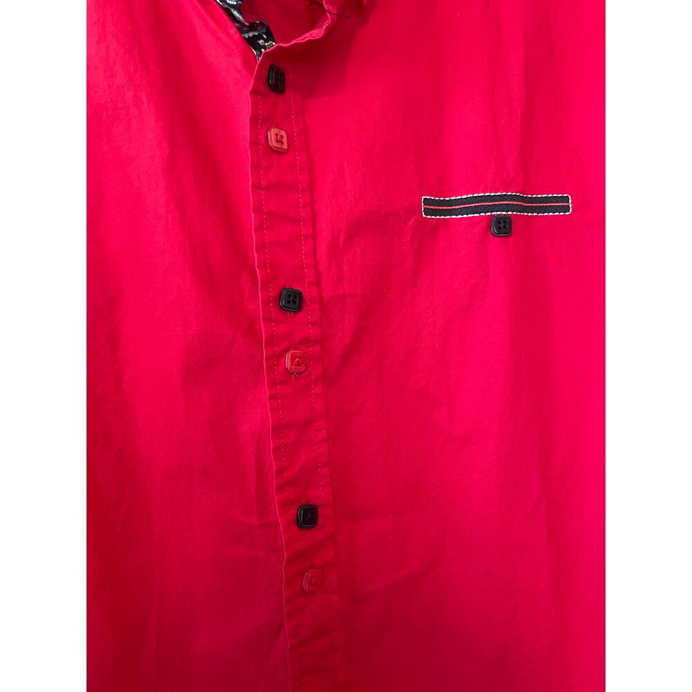 Coofandy Men’s Bright Red Mid Century Style Long Sleeve Button Up Shirt XL - Picture 8 of 12
